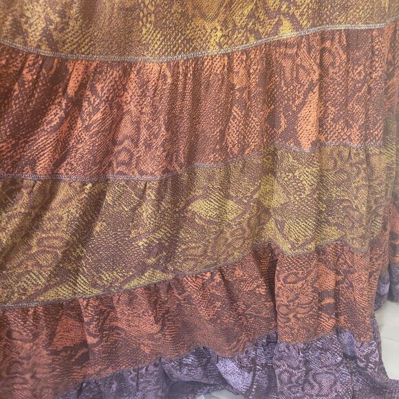 Anthropologie Large Tall maxi long dress snake print texture stretch tank - Picture 6 of 15